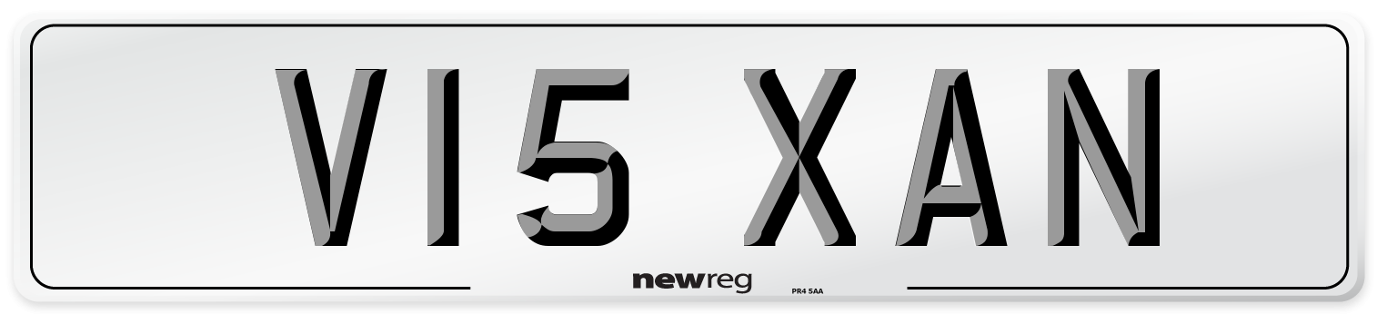 V15 XAN Number Plate from New Reg